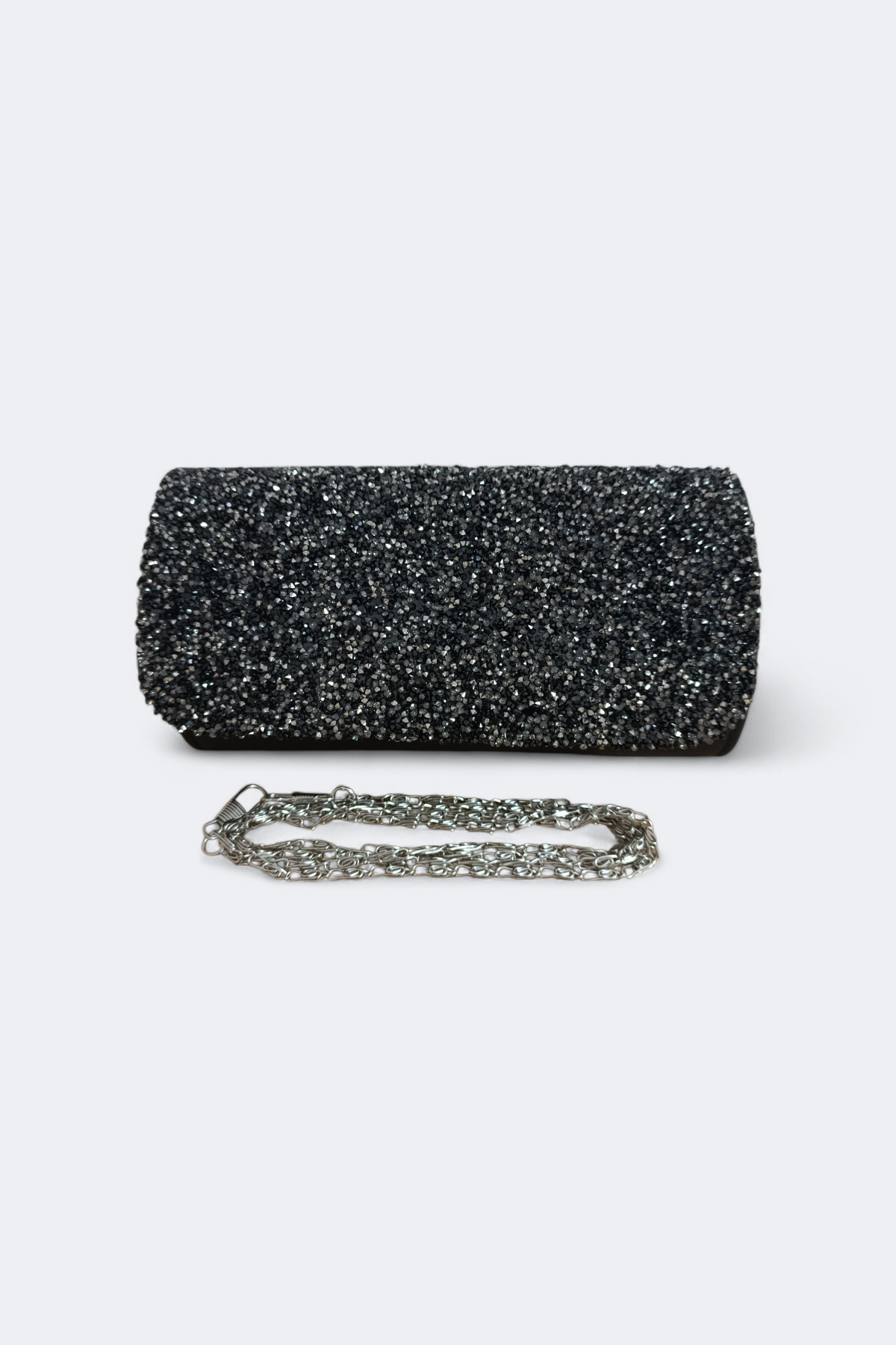 Black Crystal Stone Clutch Bag