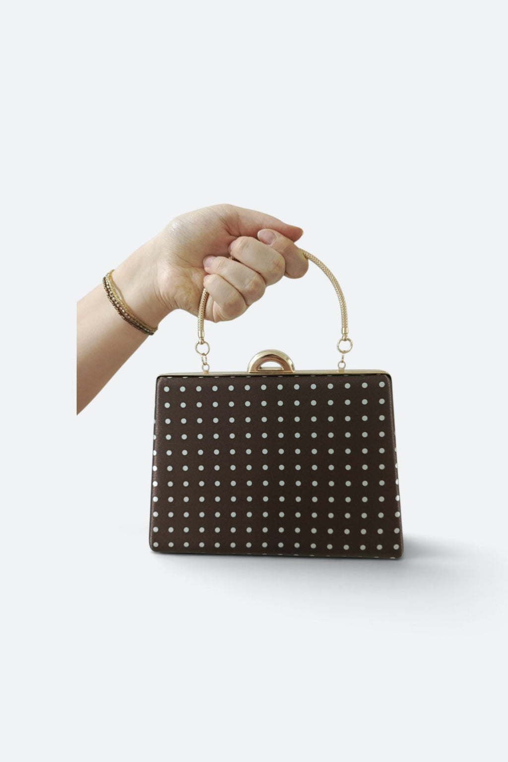 Brown Polka Dot Evening Bag