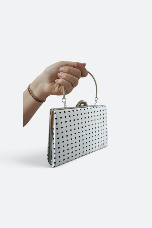 Beige Polka Dot Evening Bag