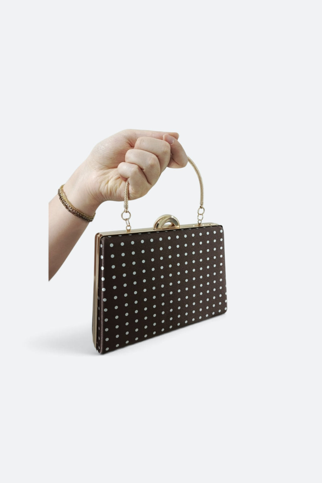 Brown Polka Dot Evening Bag
