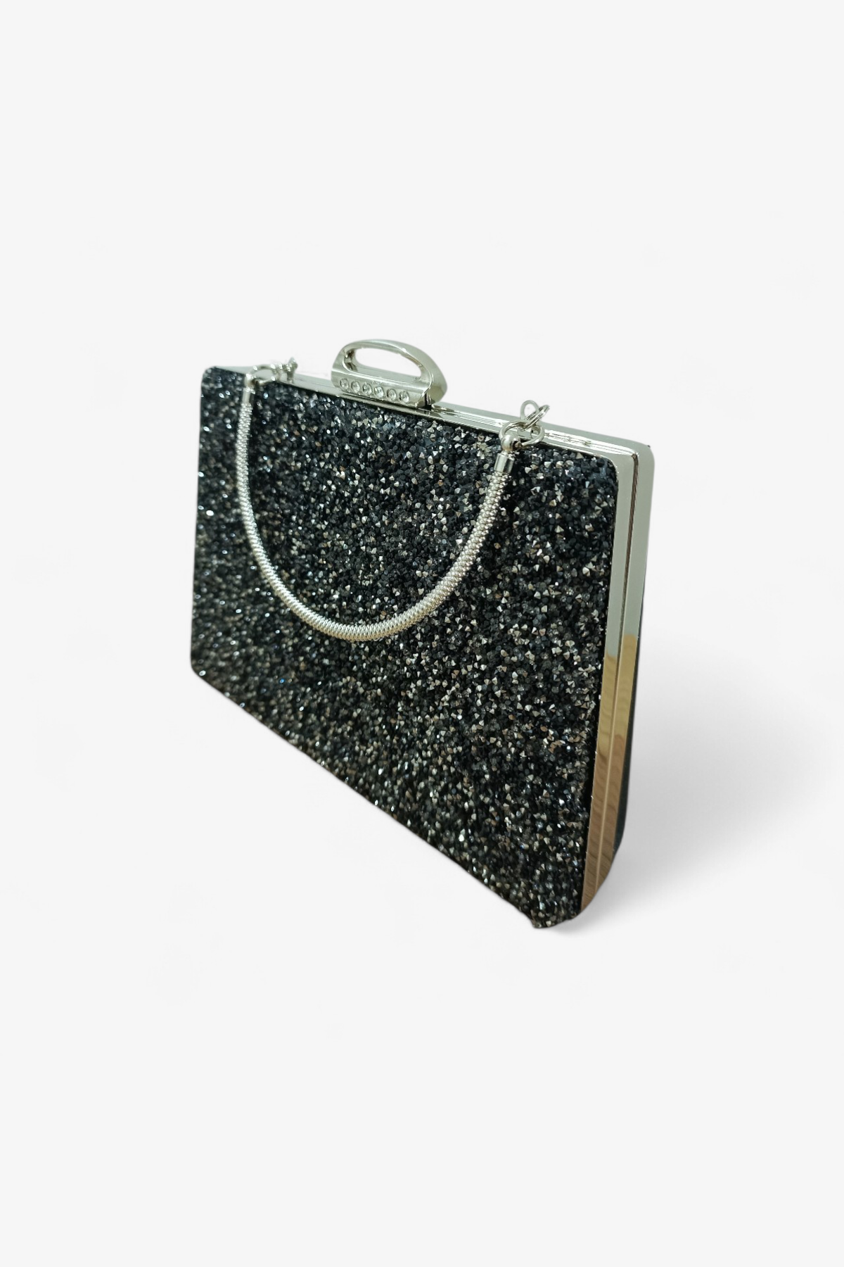 Black Crystal Embellished Evening Clutch